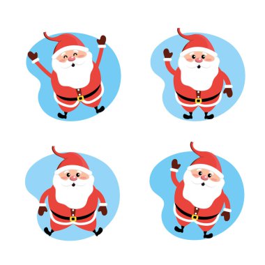 Noel Baba merry christmas kutlama vektör çizim için ayarla