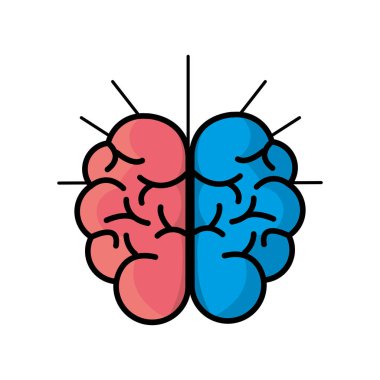 ruh sağlığı akıllı beyin satırı simgesi, vektör çizim