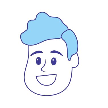 saç modeli, baş adamla mutlu ve güzel illüstrasyon vektör