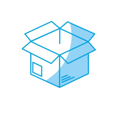 teslim yenilik vektör illüstrasyon için siluet açık kutu