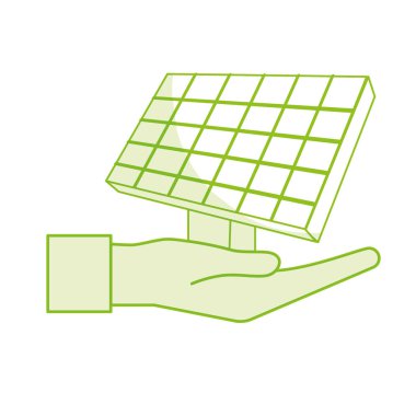 siluet el ile enerji vektör çizim yeniden kullanmak için güneş enerjisi öğesi