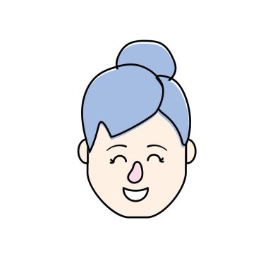 Avatar kadın baş saç modeli tasarımı ile illüstrasyon vektör