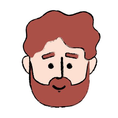 Adam yüz saç modeli tasarım vektör çizim ile