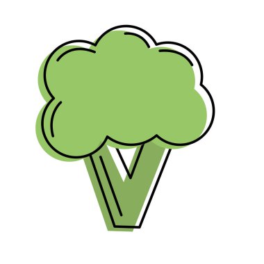 sağlıklı brokoli sebze ve vegan gıda vektör çizim