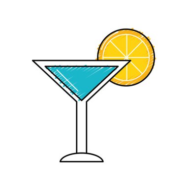 dilim vektör çizim yenilemek için limon ile lezzetli kokteyl