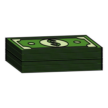yeşil fatura dolar para, vektör illüstrasyon tasarımı