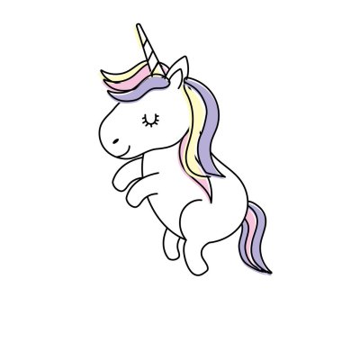 saç tasarım vektör çizim ile dans güzellik tek boynuzlu at