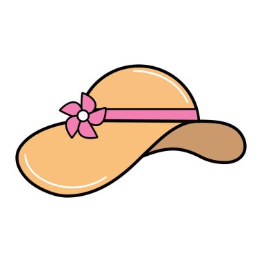 Plaj vektör çizim içinde olmak yaz şapka