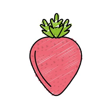 lezzetli ve sağlıklı çilek meyve vektör çizim