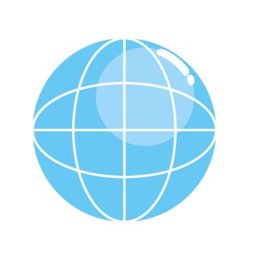 Küresel sembol veri merkezi bağlantı vektör çizim