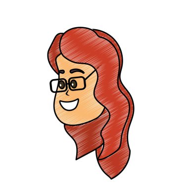 Avatar kadın yüz saç modeli tasarım vektör illusration ile