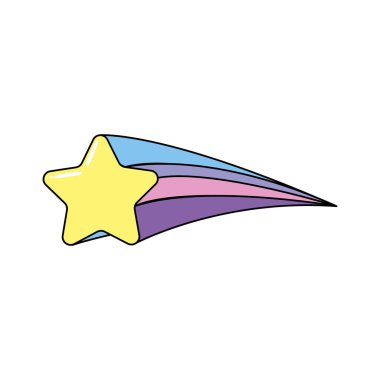 Kayan yıldız gökyüzü vektör çizim resimdeki parlak