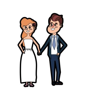 mutlu çift birlikte ve romantik kutlama vektör illüstrasyon