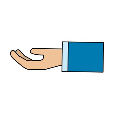 stretched hand with formal suit, vector illustration design