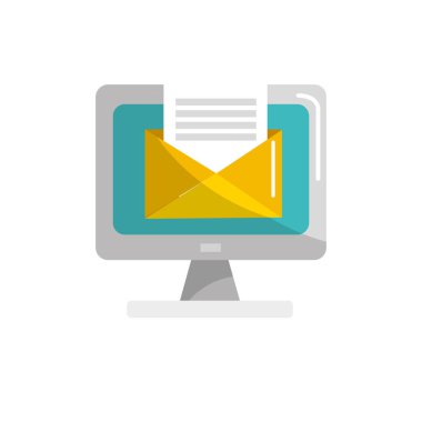 bilgisayar sanal klasör Açık iletide, vektör çizim ile