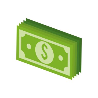 yeşil fatura dolar para, vektör illüstrasyon tasarımı