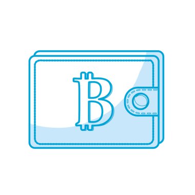 siluet bitcoin symbon paradan tasarruf illüstrasyon vektör cüzdan