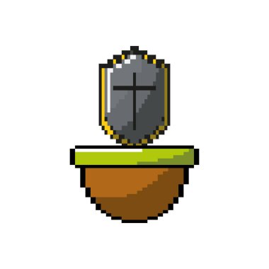 video oyunu kalkan koruma generated vektör çizim içinde