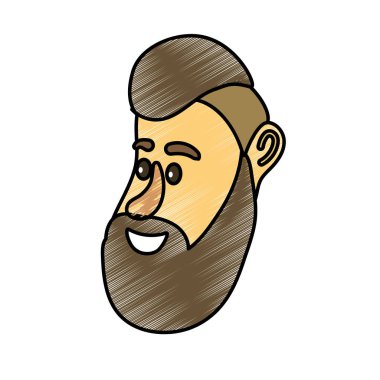 saç modeli tasarım vektör illüstrasyon ile avatar adam yüz