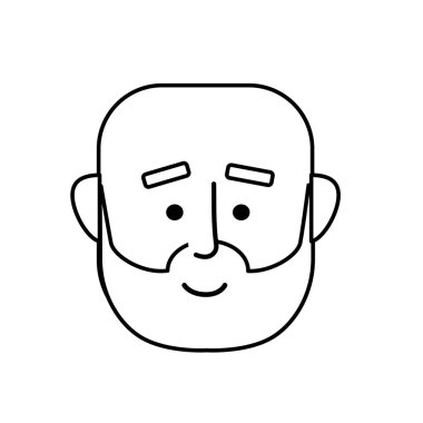 çizgi adam yüz saç modeli tasarım vektör çizim ile