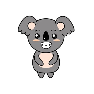 ifade ile güzel sevimli hayvanlar illüstrasyon vektör