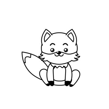 ifade ile sevimli hayvanlar güzel hat illüstrasyon vektör