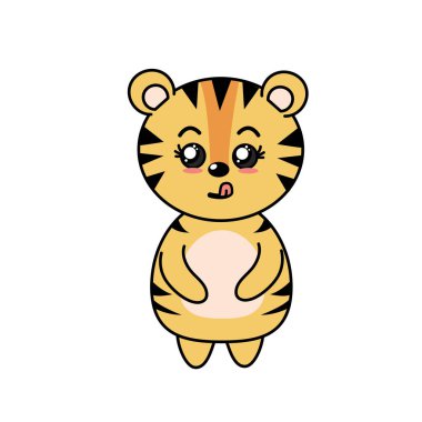 ifade ile güzel sevimli hayvanlar illüstrasyon vektör