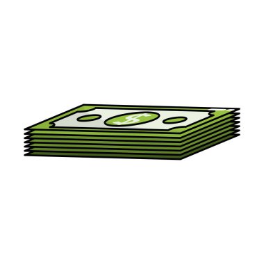 dolar banknotlar nakit para simgesi vektör illüstrasyon