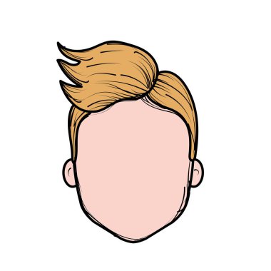 iyi adam yüz haistyle, vektör çizim ile