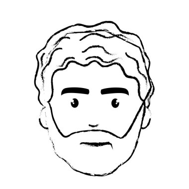 figure nice face man with beard and hairstyle, vector illustration