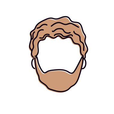 iyi adam yüz haistyle ve sakal, vektör çizim ile