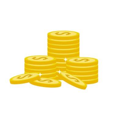 many gold coins money save, vector illustration