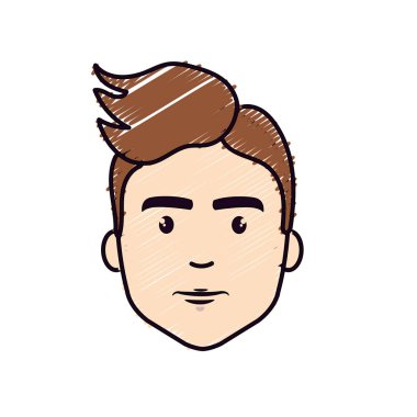 saç modeli, adamla güzel fece illüstrasyon vektör