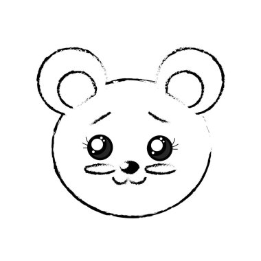 Şekil sevimli vahşi hayvan yüz ifade vektör çizim ile