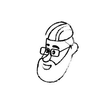 Şekil avatar adam yüz saç modeli tasarım vektör çizim ile