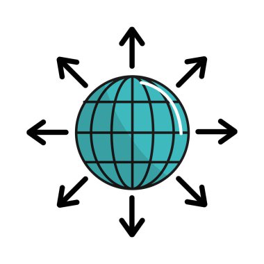 küresel Internet dijital service bağlanma, vektör çizim
