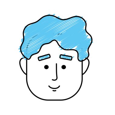 Adam yüz saç modeli tasarım vektör çizim ile