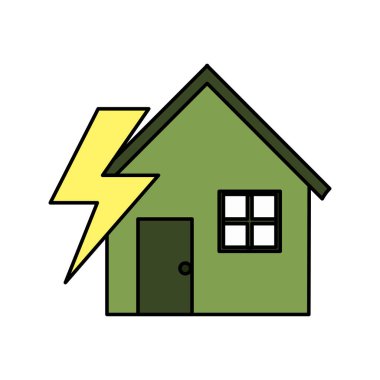 house with energy symbol to care environment, vector illustration