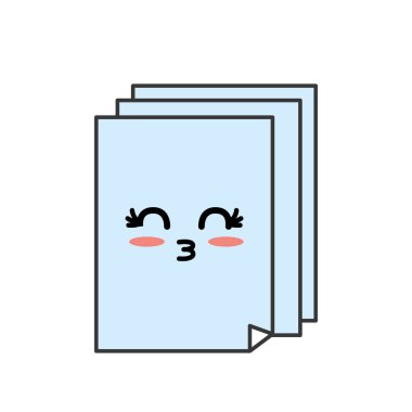 Kawaii şirin ihale dokümanlarının sunu vektör çizim