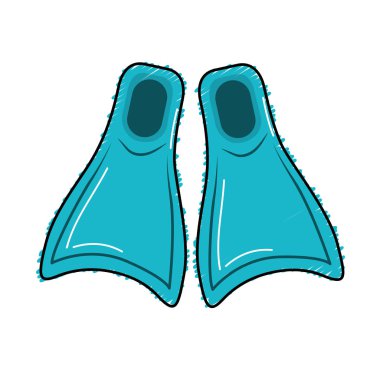 Sualtı macera vektör çizim için dalış fin