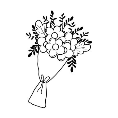 buket çiçek simgesi. Vektör çizim