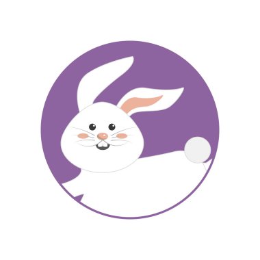 Mutlu Paskalya tavşanı gün simge görüntüsünü, vektör çizim