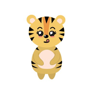 sevimli kaplan vahşi hayvan yüz ifade vektör çizim ile