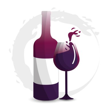 sıçramasına ve şarap kutsal kişilerin resmi, vektör çizim tasarım şişe cam