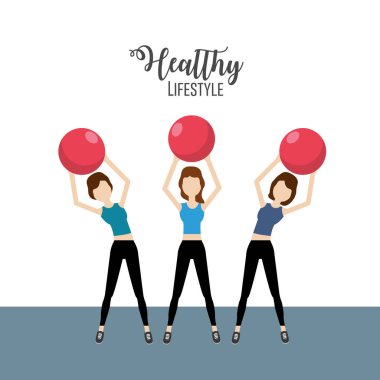 Kadın sağlıklı yaşam tarzı egzersiz vektör çizimi yapmak için