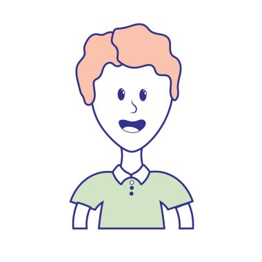 saç modeli ve t-shirt vektör çizim ile şirin adam