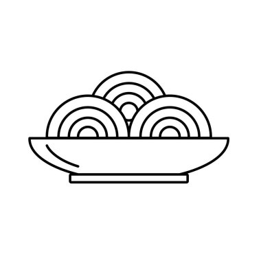 satır lezzetli spaguetti gıda besin vektör çizim ile