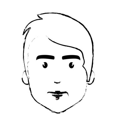 Şekil güzel fece erkek saç modeli, vektör çizim ile