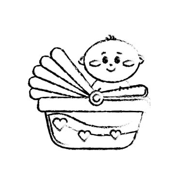 vektör illüstrasyon içinde bebek çocuk ile şekil güvenlik koltuğu