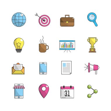 Şirket teknoloji araçları simge vektör çizim ile